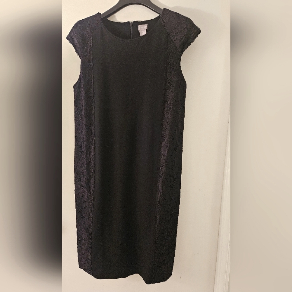 CHICO'S Black Dress with Lace Borders